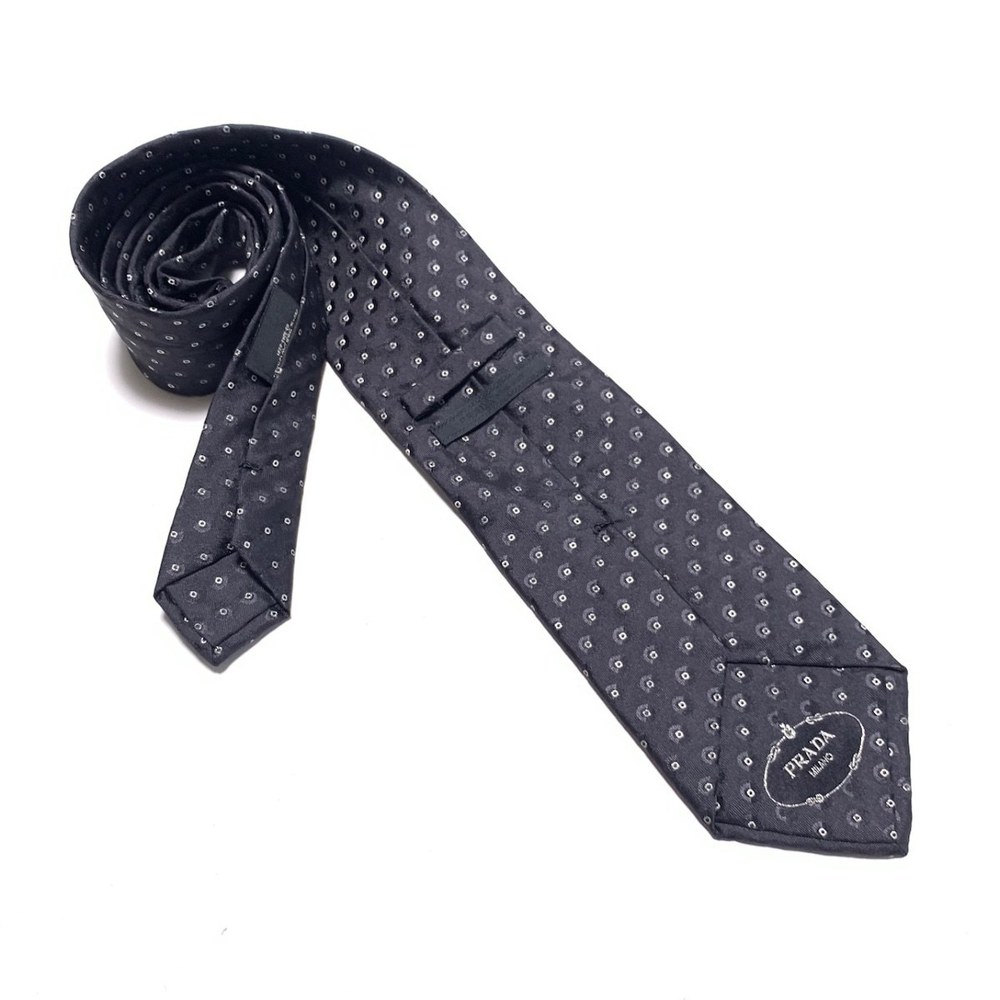 Prada Dot Pattern Tie Black White - image 2